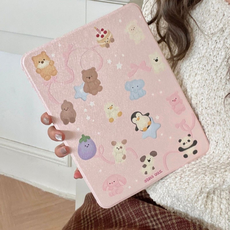 Cute Bow Animal Suitable For Ipad Mini Tablet Protective Cover Pro360 Rotating Stand Air7 With Pen Slot - Image 2